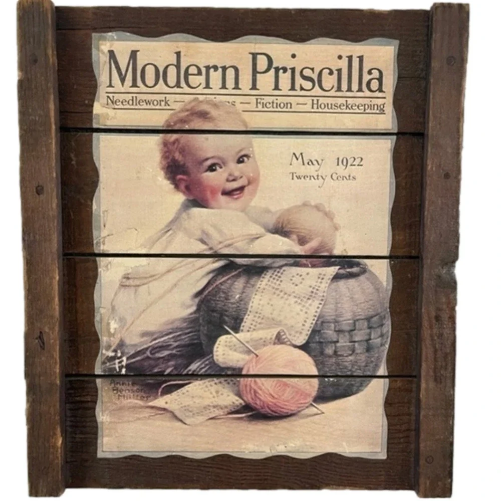 1922 Modern Priscilla Magazine Wooden Wall Art